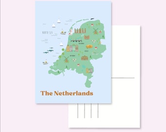 POSTKARTE NIEDERLANDE / niederländische Holland-Karte illustrierte süße Schneckenpostkarte Postcrossing / onlyhappythings