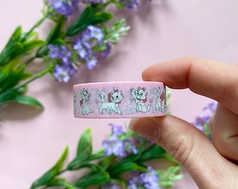 WASHI TAPE MARIE / aristo cats cat pink meow Disney inspired snailmail bullet journal stationery planner / onlyhappythings