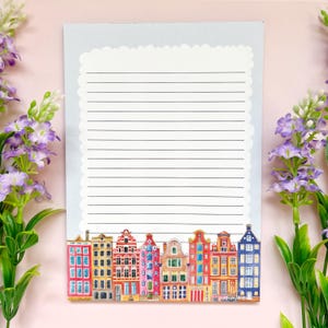 NOTEPAD AMSTERDAM / case sul canale a tema olandese carta da lettere Amsterdam posta ordinaria Paesi Bassi / onlyhappythings