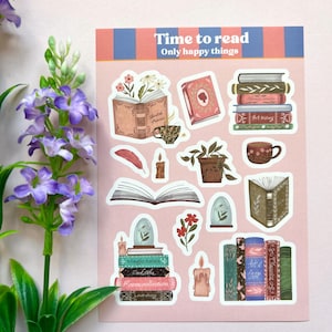 FOGLIO ADESIVO LIBRI A6 / adesivi per lettura accogliente cancelleria posta posta ordinaria planner bullet journal / onlyhappythings
