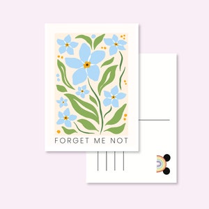 FLOWER POSTCARD / spring forget me not blue flowers postcrossing / onlyhappythings