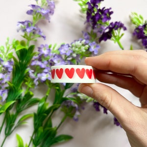 WASHI TAPE LOVE / valentine hearts red snailmail post stationery bullet journal planner / onlyhappythings