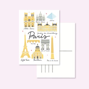 POSTCARD PARIS / france eiffeltower illustrated cute snailmail card postcrossing / onlyhappythings