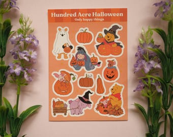 STICKERSHEET POOH HALLOWEEN A6 / tigger piglet eeyore hundred acre wood winnie the pooh planner journal / onlyhappythings