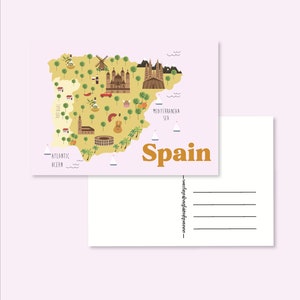 POSTKARTE SPANIEN / spanische Karte illustriert süße Schneckenpostkarte Postcrossing / onlyhappythings