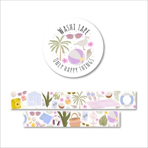 WASHI ESTIVO / vacanze al sole e al mare scrapbooking bullet journal cancelleria per posta ordinaria / onlyhappythings