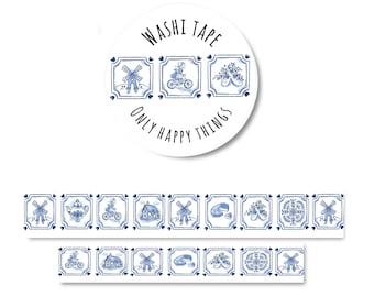 WASHI TAPE HOLLAND / tulips mill dutch tiles netherlands scrapbooking bullet journal snail mail / onlyhappythings