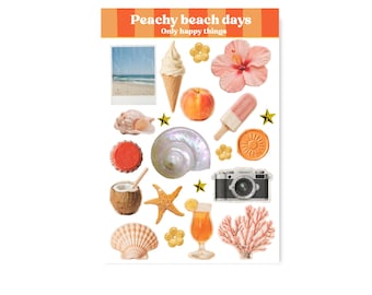 STICKERSHEET SUMMER / a6 stickers summer holiday snailmail planner bullet journal scrapbook / onlyhappythings