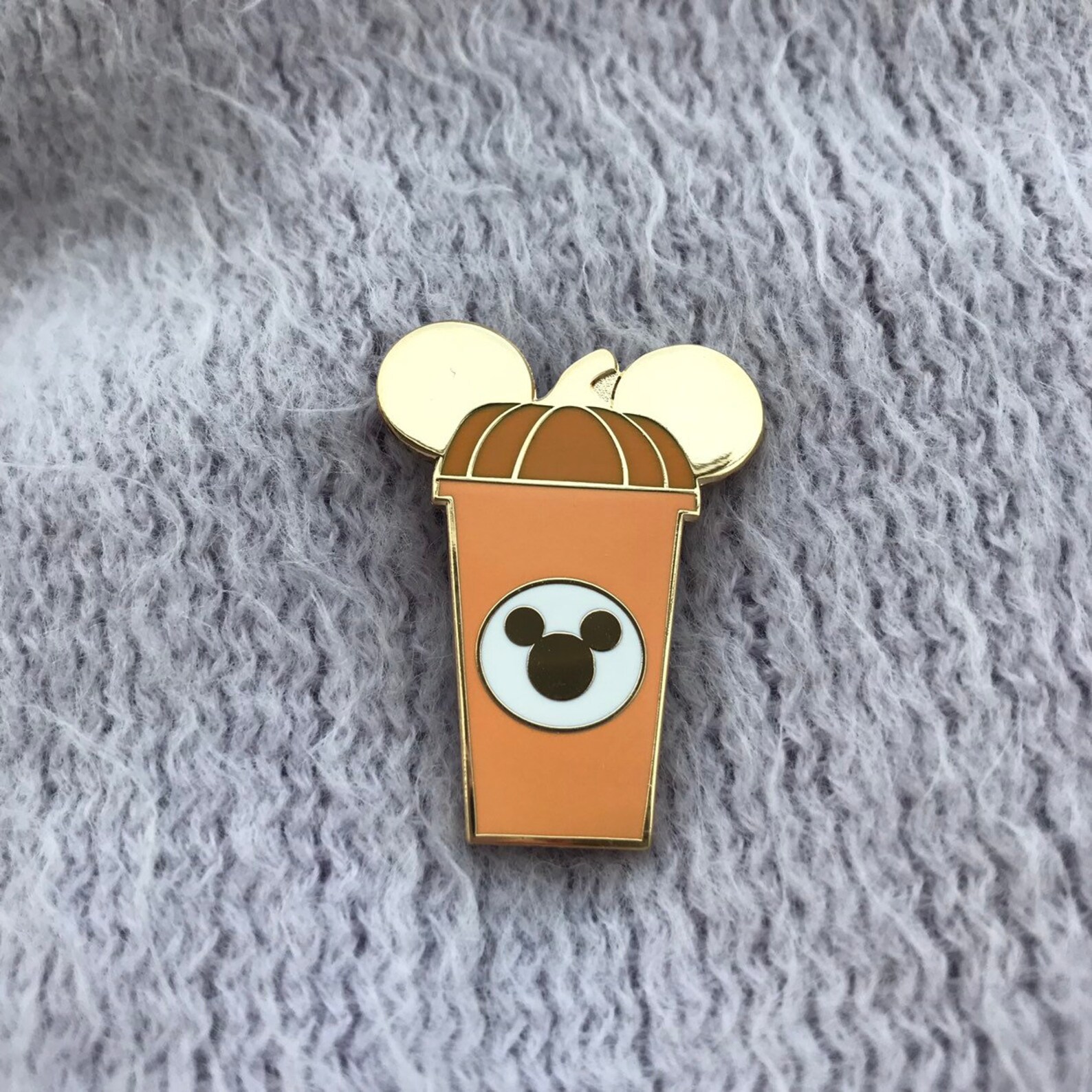 DISNEY HALLOWEEN PIN enamel hard gold orange cup pumpkin Etsy