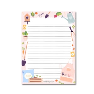 BLOCCO NOTE GIARDINAGGIO / graziosi semi primaverili carta da lettere posta lumaca / solo cose felici