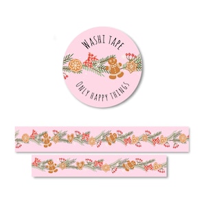 WASHI DI NATALE ROSA / nastro albero invernale busta postale scrapbooking bullet journal posta ordinaria / onlyhappythings