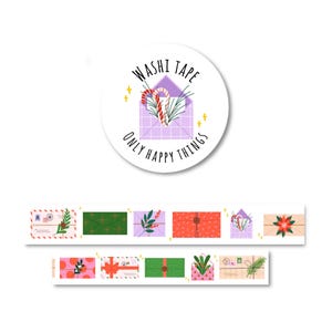 CHRISTMAS MAIL WASHI / xmas post envelope scrapbooking bullet journal snail mail / onlyhappythings