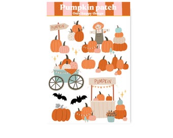 STICKERSHEET PUMPKIN PATCH A6 / stickers fall pumpkin snailmail planner bullet journal scrapbook / onlyhappythings