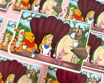 POOH ALICE STICKER / Winnie the Pooh piglet tigger roo alice ine wonderland Disney sticker / onlyhappythings