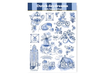 STICKERSHEET DUTCH A6 / stickers holland netherlands amsterdam snailmail planner junk journal scrapbook / onlyhappythings