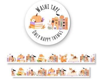 WASHI BOOKS FALL / halloween booklover reading crafting scrapbooking junk journal paper tape snail mail / onlyhappythings