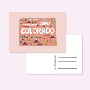 POSTKARTE USA COLORADO / Vereinigte Staaten Amerika Karte illustriert süße Schneckenpostkarte Postcrossing / onlyhappythings