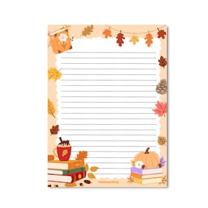 NOTEPAD BOOKISH FALL /  halloween autumn book writingpaper snailmail / onlyhappythings