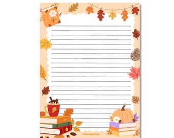NOTEPAD BOOKISH FALL / halloween autumn book writingpaper snailmail / onlyhappythings