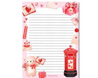 NOTEPAD LOVE MAIL / cute envelopes valentine writingpaper snailmail / onlyhappythings