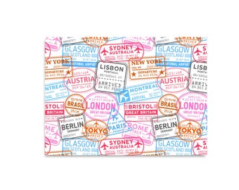 POSTCARD PASSPORT STAMPS / travel card postcrossing / onlyhappythings