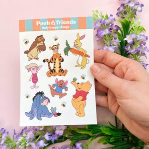 STICKERSHEET POOH A6 / hundred acre wood eeyore roo piglet tigger snailmail planner bullet journal / onlyhappythings