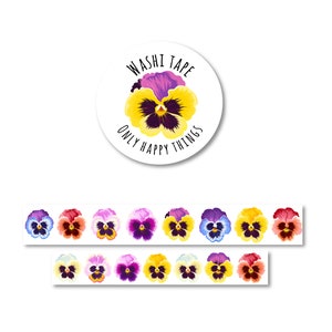 WASHI TAPE FIORI / primavera viola del pensiero posta ordinaria cancelleria bullet journal planner / onlyhappythings