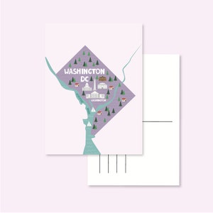 POSTCARD WASHINGTON DC / usa united states america map illustrated cute snailmail card postcrossing / onlyhappythings