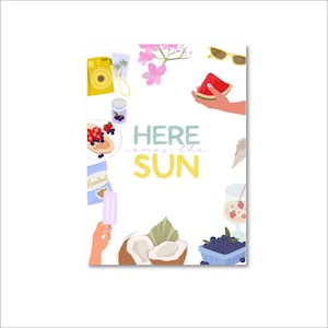 CARTOLINA SOLE / ecco che arriva il sole vacanza estate cartolina cocco postcrossing / onlyhappythings