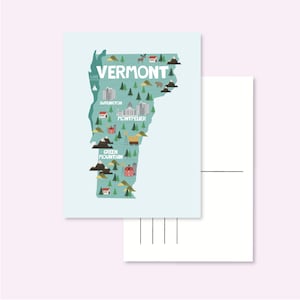 POSTCARD USA VERMONT / united states america map illustrated cute snailmail card postcrossing / onlyhappythings