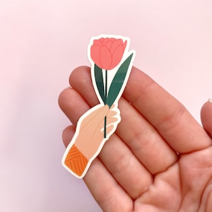AUTOCOLLANT EN VINYLE DE FLEUR / lave-vaisselle sûr artisanat tulipe fleurs de printemps décalcomanie mignonne / onlyhappythings