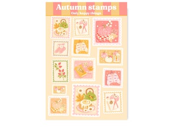 STICKERSHEET COZY FALL A6 / stickers fall pumpkin snailmail planner bullet journal scrapbook / onlyhappythings
