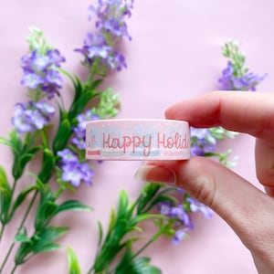 HAPPY HOLIDAYS WASHI / winter cozy Christmas snailmail post stationary planner bullet journal christmas xmas / onlyhappythings
