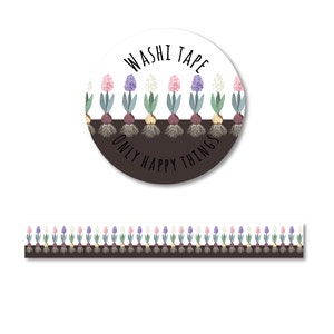WASHI TAPE FLOWERS / cute flower bulbs border spring snailmail post stationery planner bullet journal / onlyhappythings