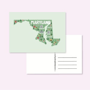 POSTCARD USA MARYLAND / united states america map illustrated cute snailmail card postcrossing / onlyhappythings