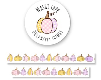 WASHI TAPE PUMPKIN / fall stationery pumpkin gingham snailmail post junk journal scrapbooking / onlyhappythings