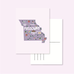 POSTCARD USA MISSOURI / united states america map illustrated cute snailmail card postcrossing / onlyhappythings