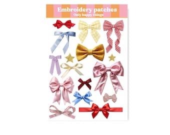 STICKERSHEET BOWS A6 / stickers cute pink snailmail planner bullet journal / onlyhappythings