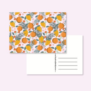 FRUIT POSTCARD / flower orange lemon summer holiday card postcrossing / onlyhappythings