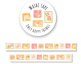WASHI TAPE STAMPS / fall autumn stationery pumpkin thanksgiving snailmail post junk journal scrapbooking / onlyhappythings