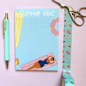 NOTIZBLOCK SOMMER / tropisches A6 Briefpapier / nur zufrieden