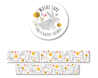 WASHI TAPE SPRING / flowers watercolor cute animals snailmail post stationery / onlyhappythings