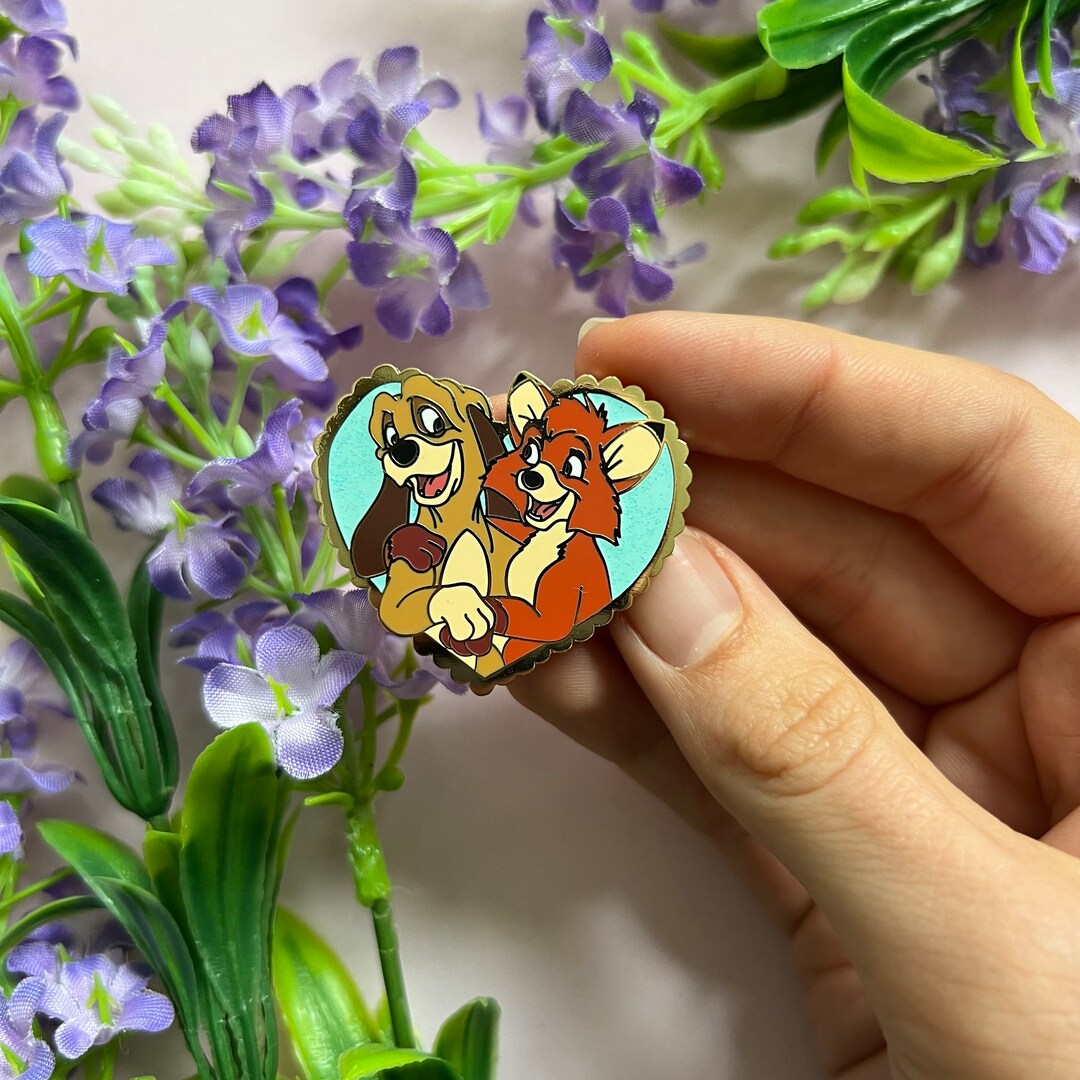 Hugging A Pin DISNEY INSPIRED PIN / Hugging Friends Pin Fox and Hound Todd Copper ...