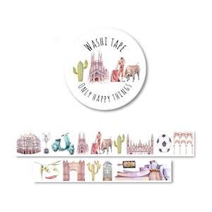 WASHI TAPE SPAGNA / viaggio viaggio in città europa barcellona vacanza bullet journal posta ordinaria cancelleria / onlyhappythings