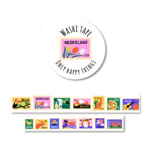 ZNACZKI TAŚMY WASHI / podróże wakacje artykuły piśmiennicze poczta lato scrapbooking dziennik poczta ślimakowa / onlyhappythings