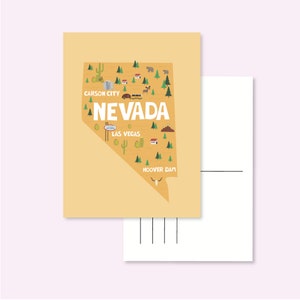 POSTKARTE USA NEVADA / Vereinigte Staaten Amerika Karte illustriert süße Schneckenpostkarte Postcrossing / onlyhappythings