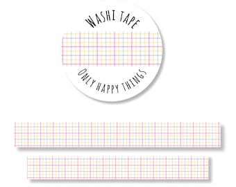 WASHI TAPE GRID / pink pastel summer junk journal snail mail stationery / onlyhappythings