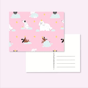 POSTCARD DOG / sweet bath dalmatian cute snailmail card postcrossing / onlyhappythings