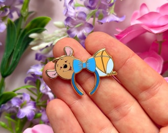 Emaille-Anstecknadel ROO // Unförmiges Haarband mit Mickey-Ohren, Disney Winnie Puuh Disneyland-Anstecknadel / onlyhappythings
