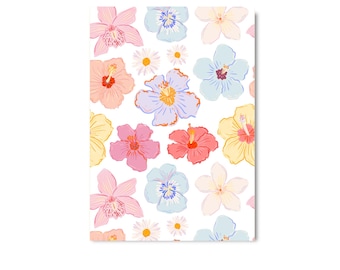 POSTCARD TROPICAL FLOWERS / sea sand and sun beach summer holiday card coconut postcrossing / onlyhappythings